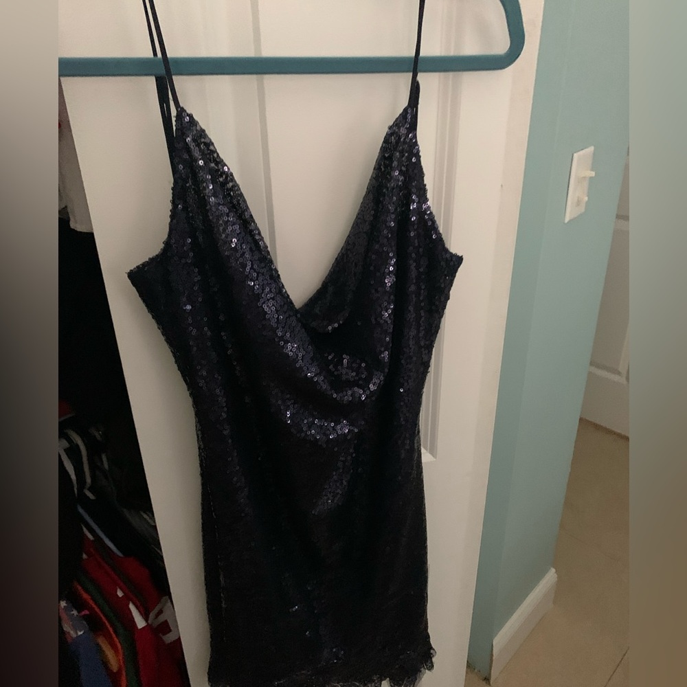 Navy blue sequence dress